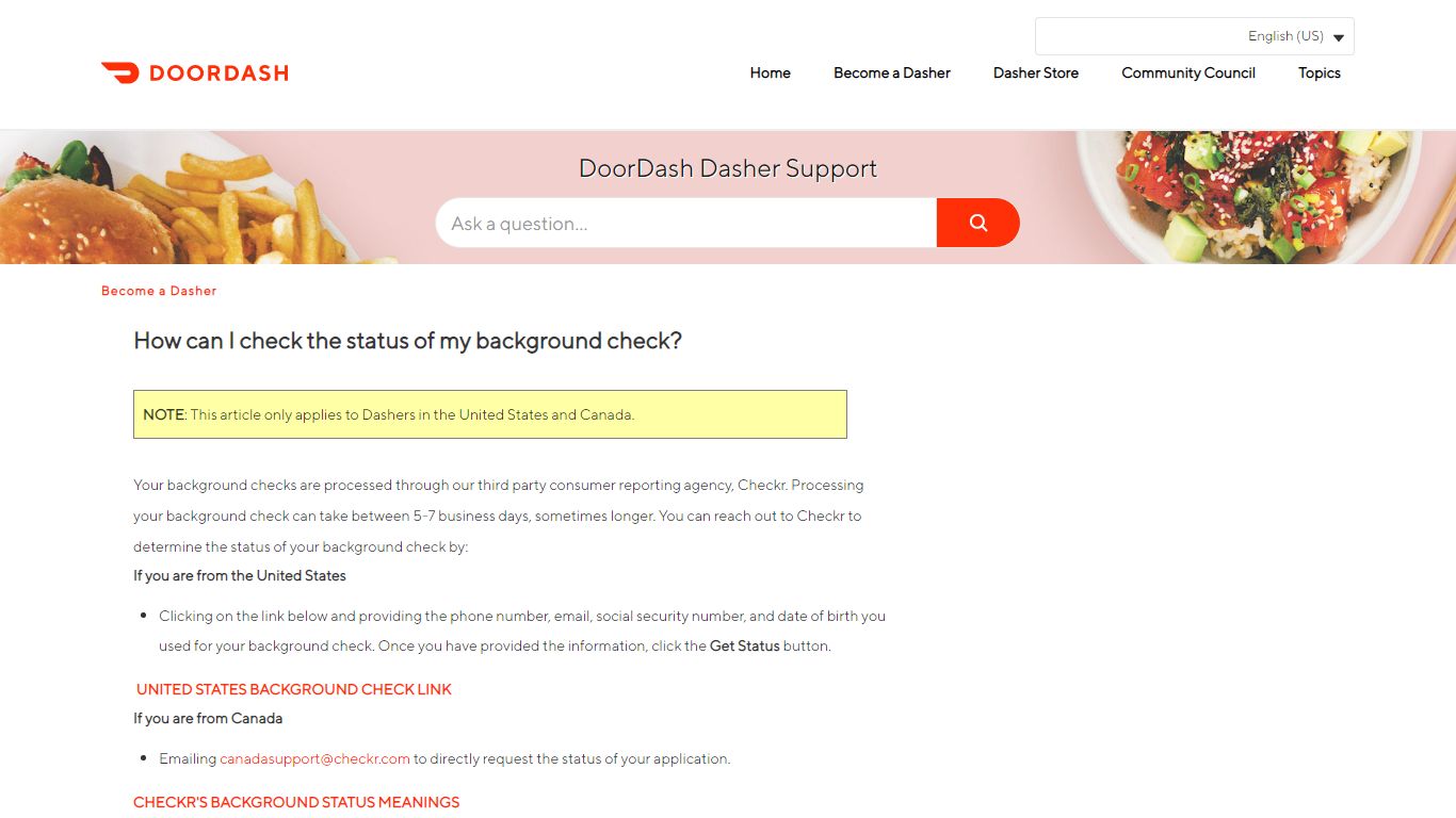 How can I check the status of my Background Check? - DoorDash